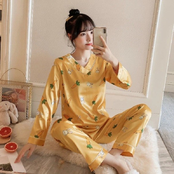 Damenpyjama P3149 gelb L