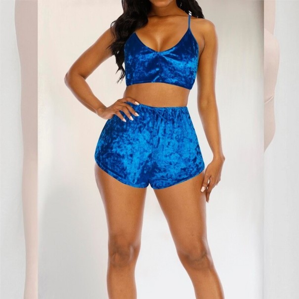 Damenpyjama P546 blau XXL