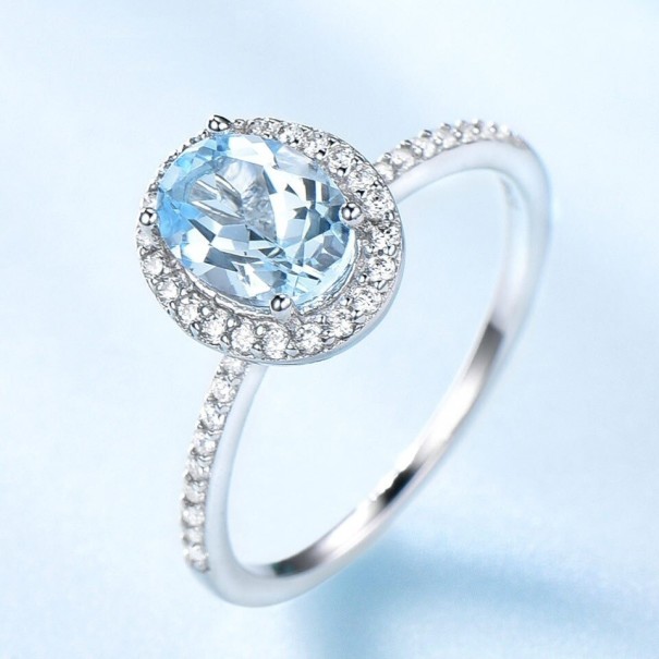 Damenring D2232 hellblau 10