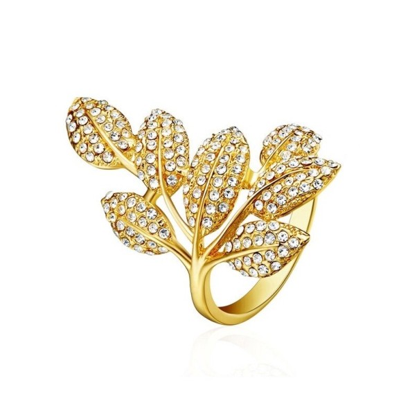 Damenring mit Blättern D2983 golden 10