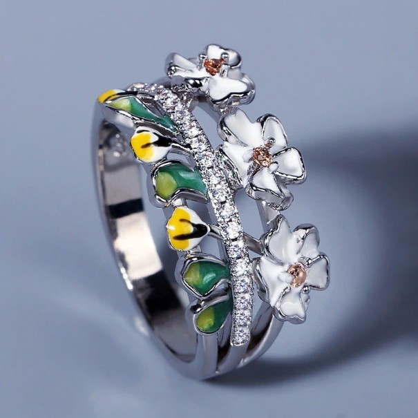 Damenring mit Blumen D2282 6