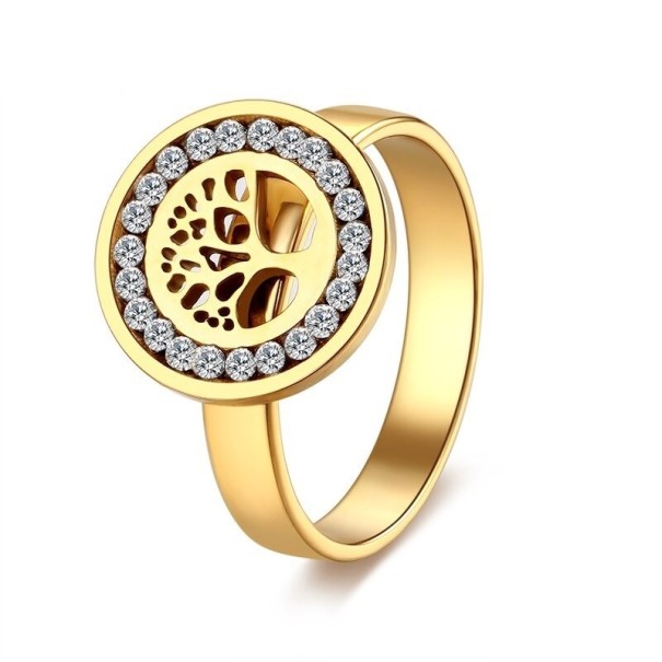 Damenring mit dem Lebensbaum D2864 golden 6