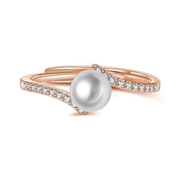 Damenring mit Perle D1099 altrosa