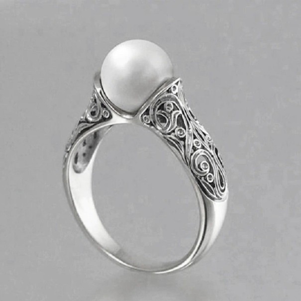 Damenring mit Perle D2970 silbern 7