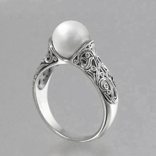 Damenring mit Perle D2970 silbern 10