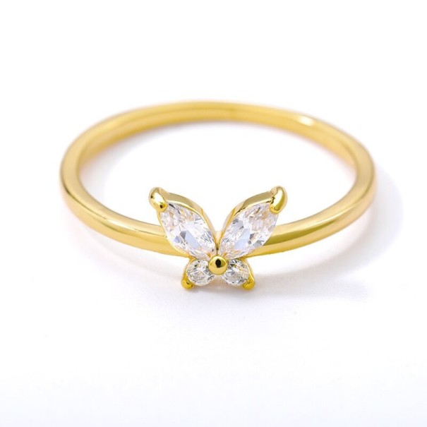 Damenring mit Schmetterling D2858 golden 3