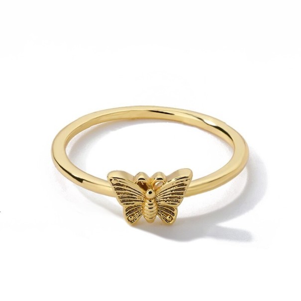 Damenring mit Schmetterling D2858 golden 5