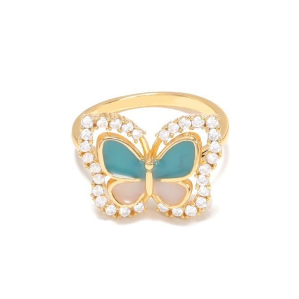 Damenring mit Schmetterling D2858 golden 8