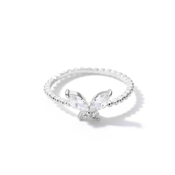 Damenring mit Schmetterling D2858 silbern 1