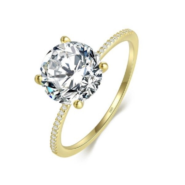 Damenring mit Zirkon golden 9