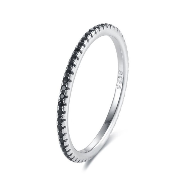 Damenring mit Zirkonen D915 schwarz 10