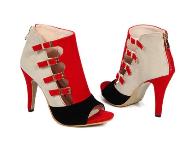 Damensandalen mit Absatz A837 rot 39