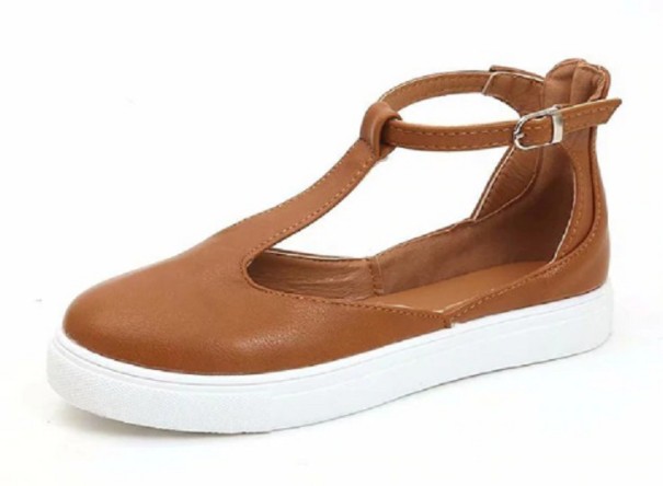 Damensandalen mit Schnalle braun 35