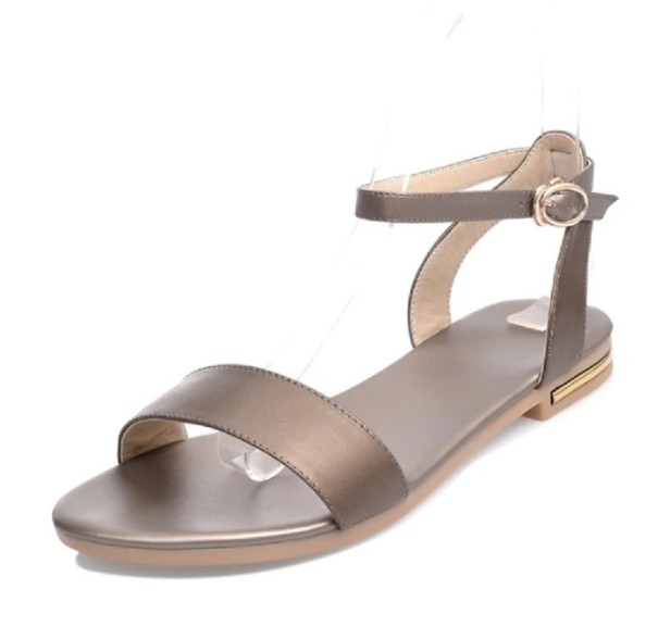 Damensandalen mit Schnalle golden 36