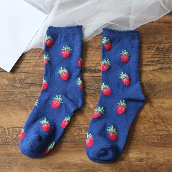 Damensocken mit Erdbeeren 2