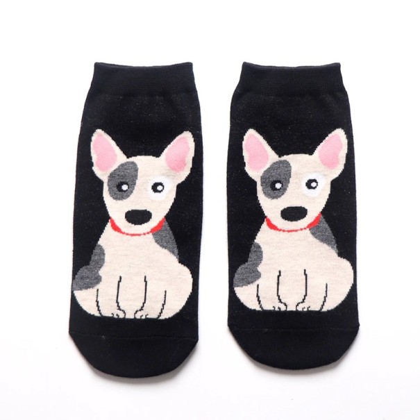 Damensocken mit Hund schwarz