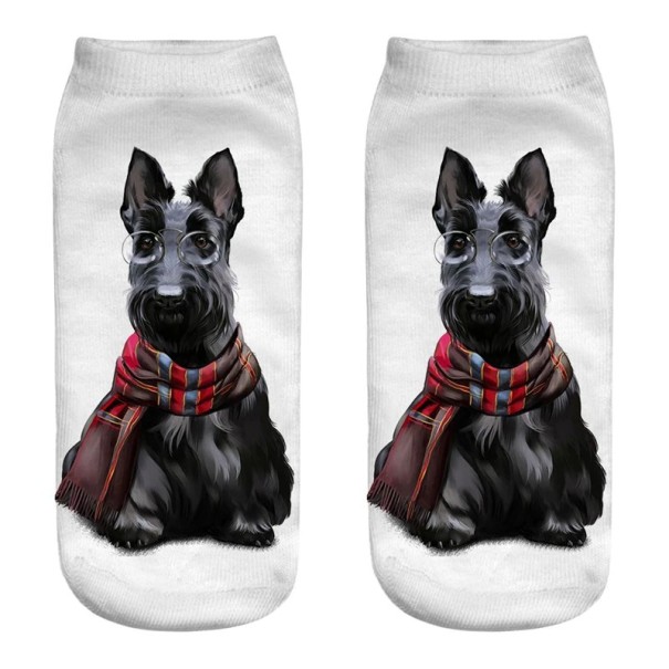 Damensocken mit Hundeaufdruck 1