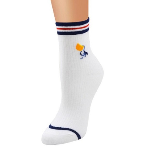 Damensocken mit Vögeln dunkelblau