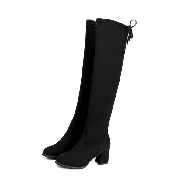 Damenstiefel mit Absatz – Schwarz 36