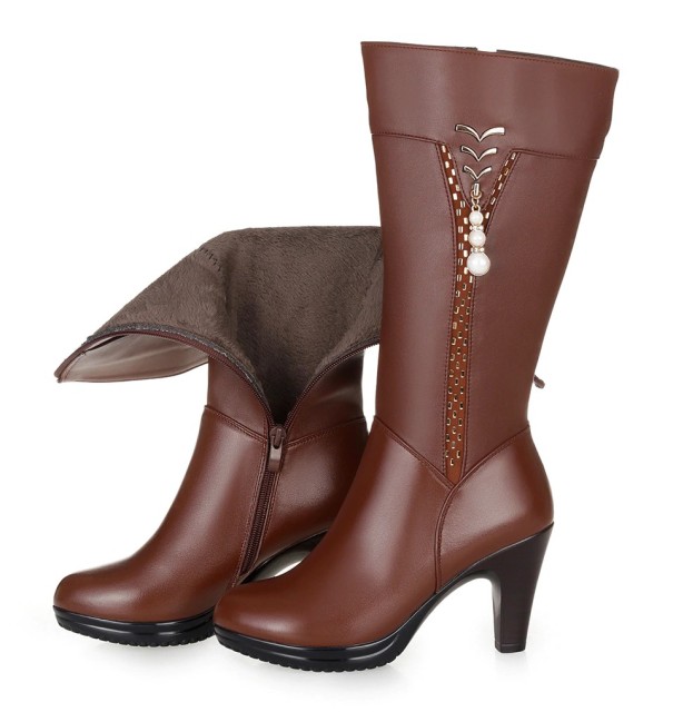 Damenstiefel mit Perlen J1110 braun 35