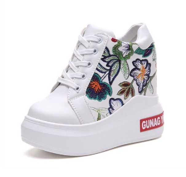 Damenstiefeletten mit Blumen J1102 weiß 35