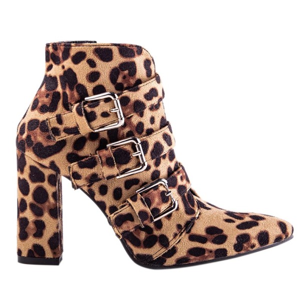 Damenstiefeletten mit Tiermuster 39 Leopard