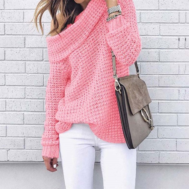 Damenstrickpullover mit freiliegender Schulter G280 rosa XS