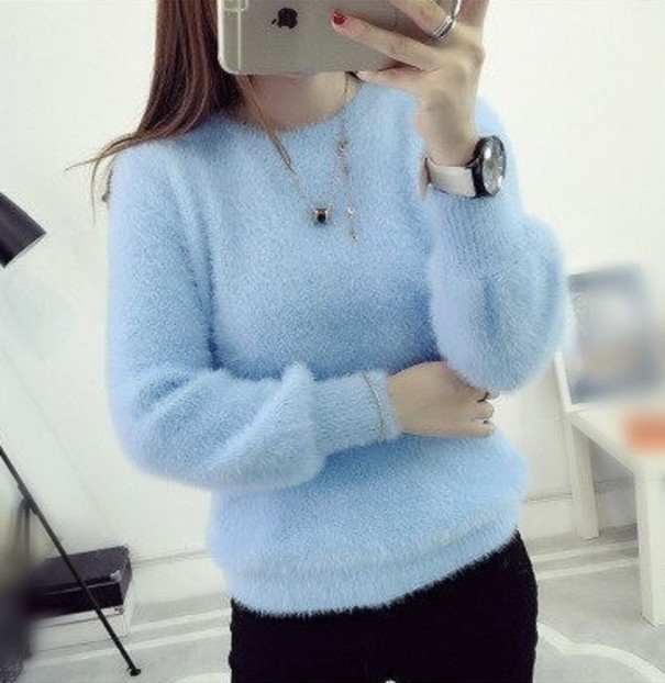 Dameplys-trøje G409 lyseblå