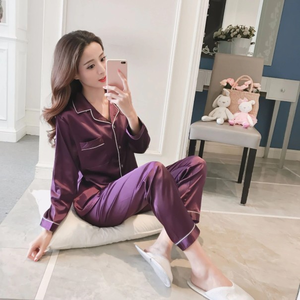 Damepyjamas P2587 lilla S