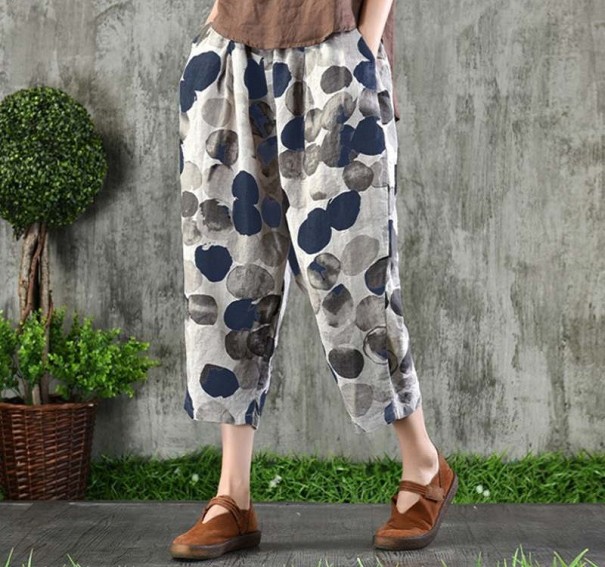 Dames 3/4 broek met stippen L 1