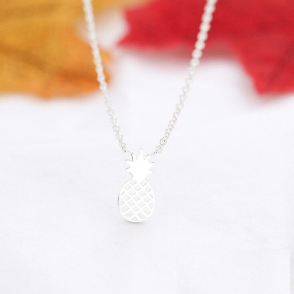 Dames ananas ketting zilver