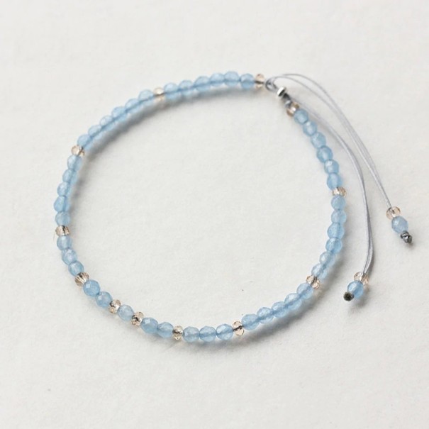 Dames aquamarijn kralen armband 1