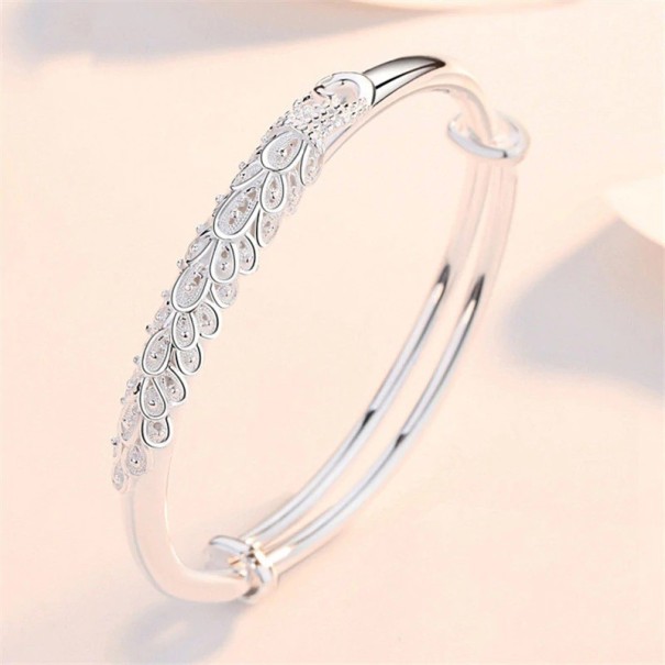 Dames armband massief met pauw 1