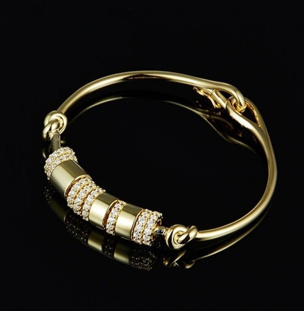 Dames armband massief met stenen 2