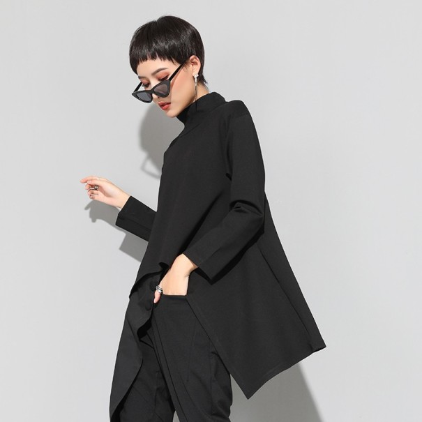 Dames asymmetrische top, zwart