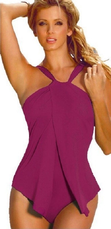 Dames badpak P1157 donkerroze XL