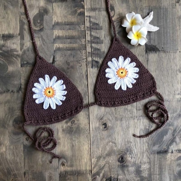 Dames badpak top P642 bruin