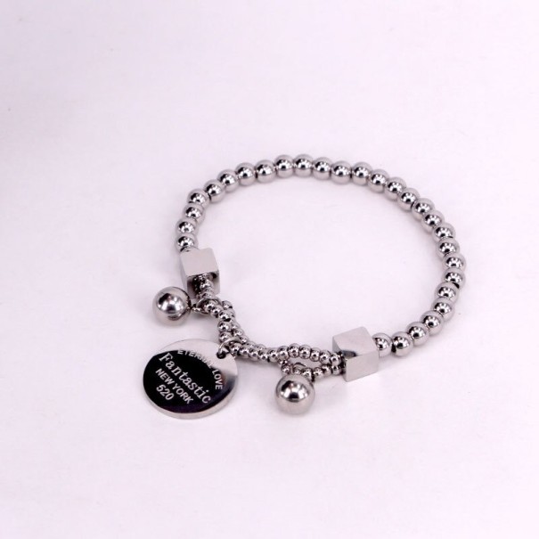 Dames bal armband H253 zilver 1