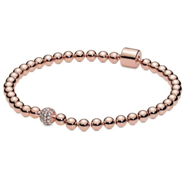 Dames bal armband P125 oudroze 16 cm
