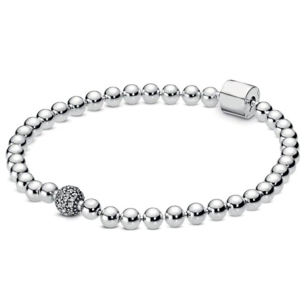 Dames bal armband P125 zilver 16 cm