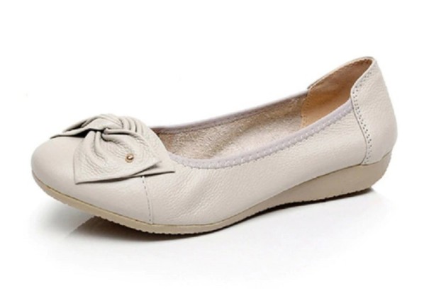 Dames ballerina&#39;s met strass steentjes en strik J3109 lichtgrijs 40