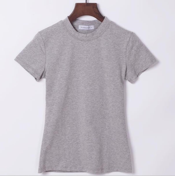 Dames basic T-shirt A226 grijs S