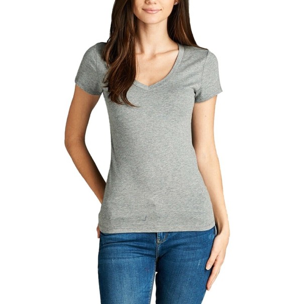 Dames basic t-shirt met korte mouwen