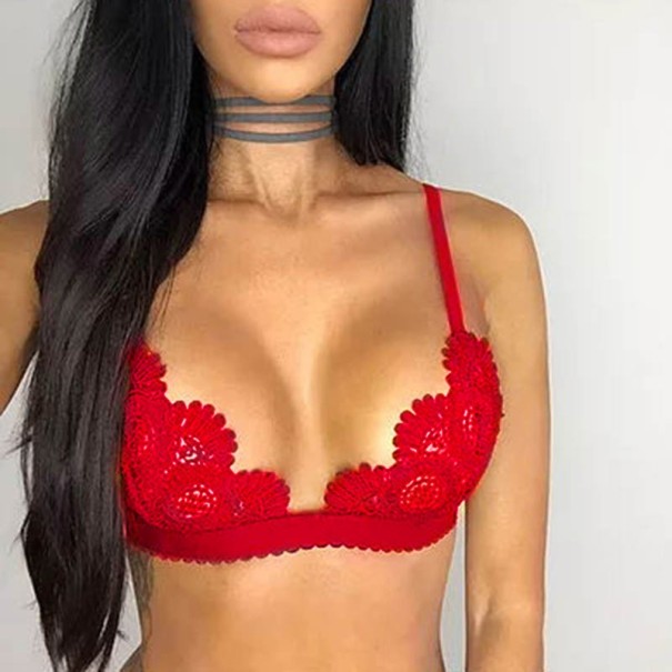 Dames bh met kant J2340 rood S