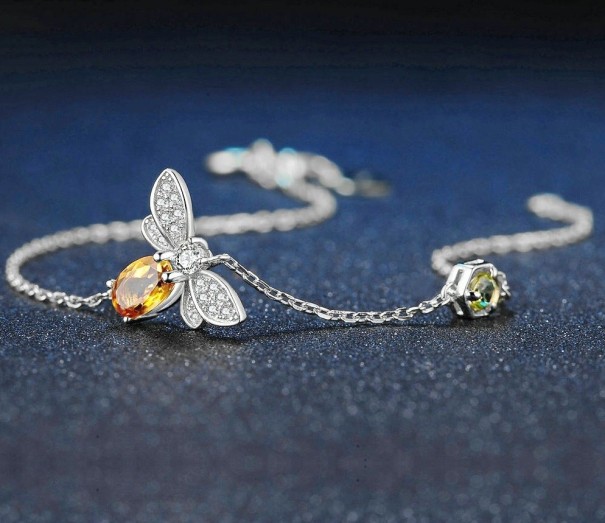 Dames bijenarmband zilver