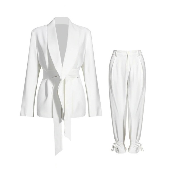 Dames blazer en broek B914 wit S