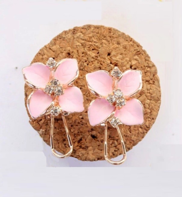 Dames bloemen oorbellen roze