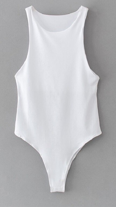 Dames body&#39;s met brede bandjes wit S