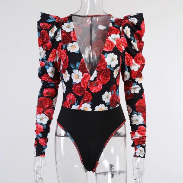 Dames body met bloemenpatroon B708 M