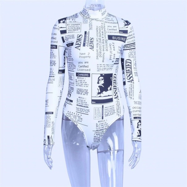 Dames body met krantenmotief S